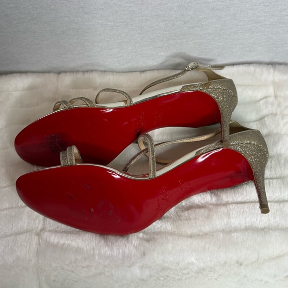 CHRISTIAN LOUBOUTIN Authentic Silver Strappy Sandals - Picture 11 of 15
